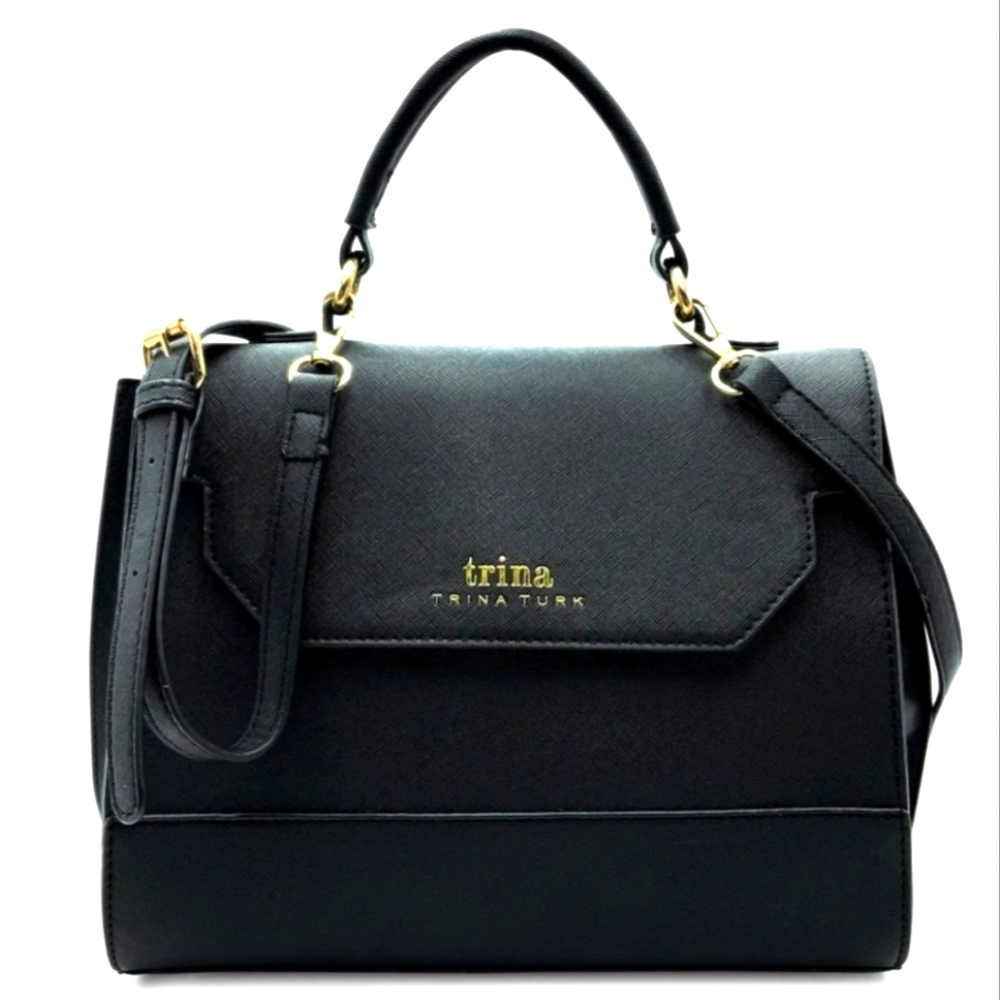 Trina Turk Black Satchel Bag - Picture 2 of 3
